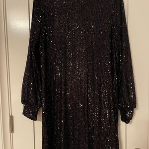H&M Shimmering Black Sequin Top